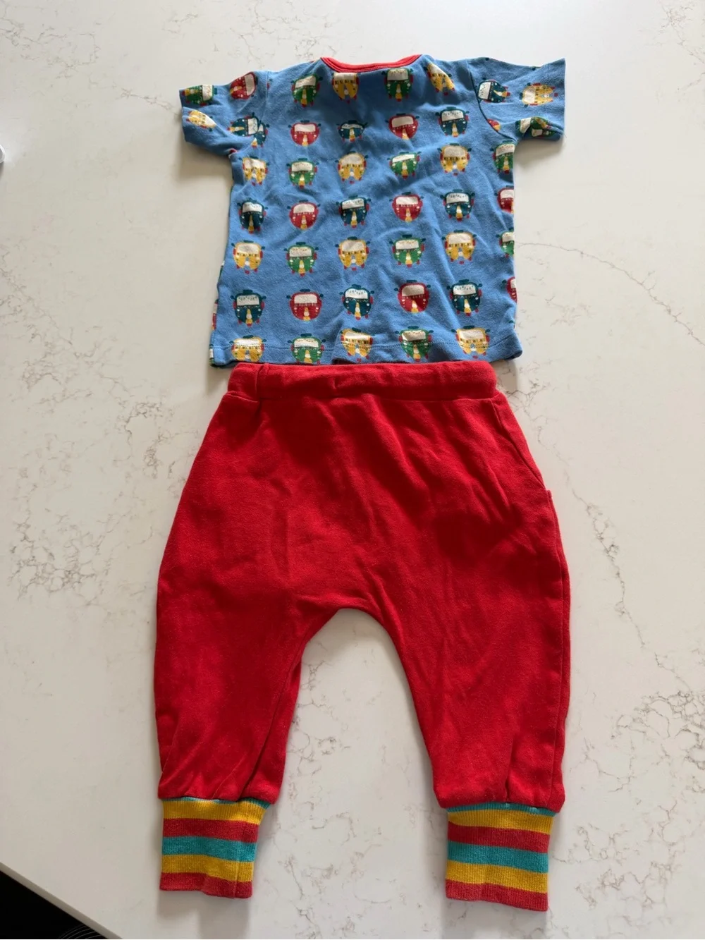 Little Green Radicals Matching Train Outfit 9-12M